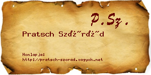 Pratsch Szórád névjegykártya